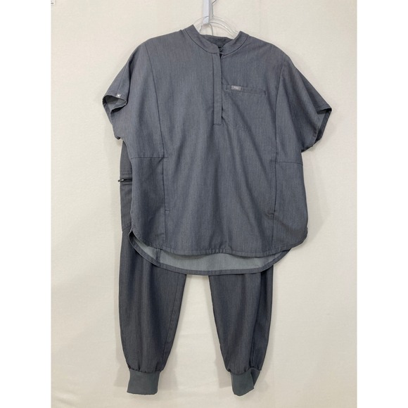 Figs Other - Figs Womens Scrub Set XL Grey Technical Collection Joggers and Quarter Zip Top